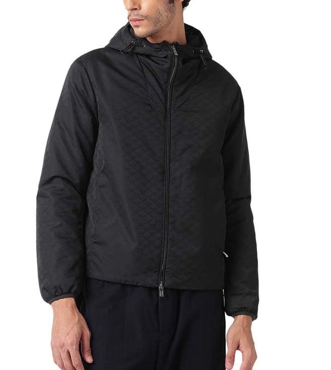 emporio armani nero logo regular fit casual jacket