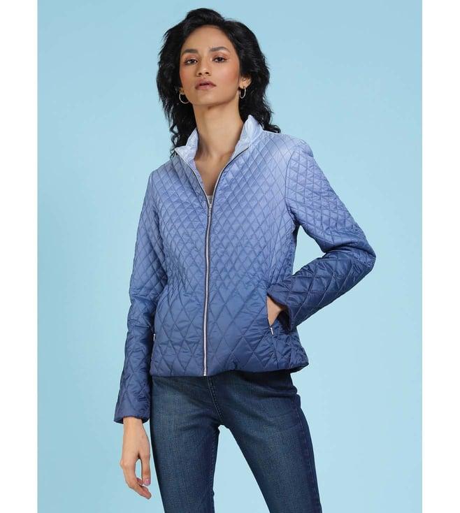 label ritu kumar blue ombre puffer jacket