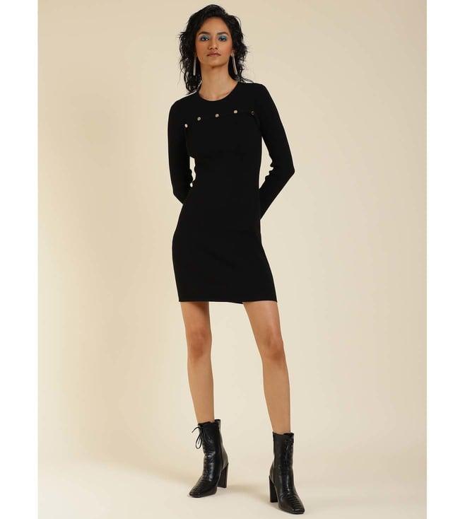 label ritu kumar black structured short dress