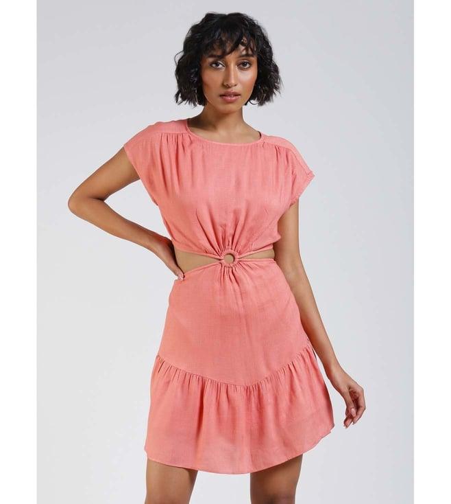 label ritu kumar coral solid short dress