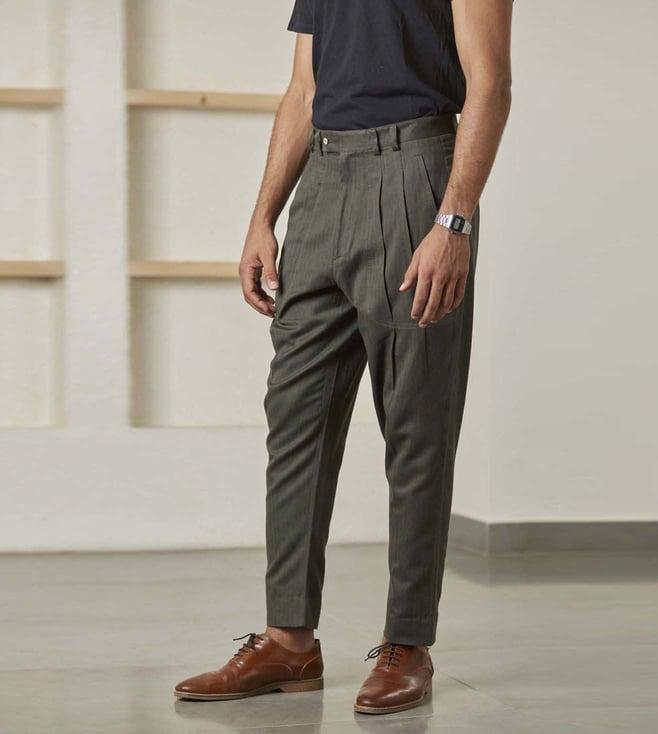 artless military green shift tapered trouser