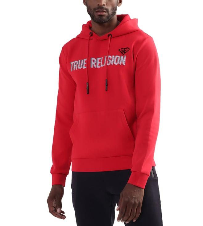 true religion chinese red logo regular fit hoodie