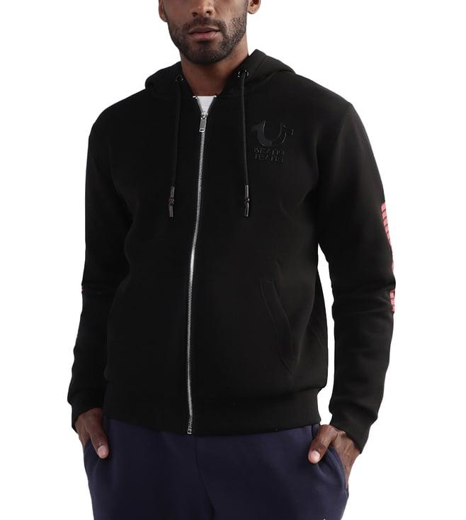 true religion jet black regular fit hoodie