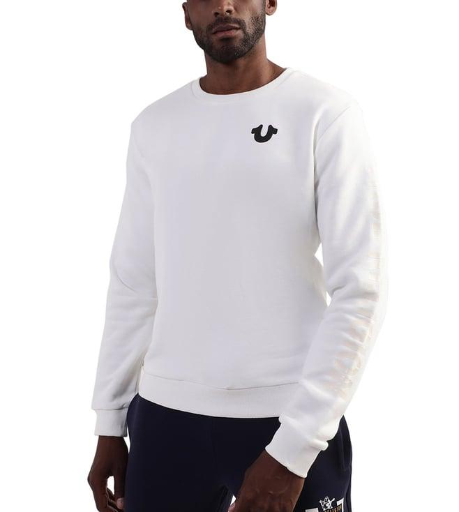 true religion off white regular fit sweatshirt