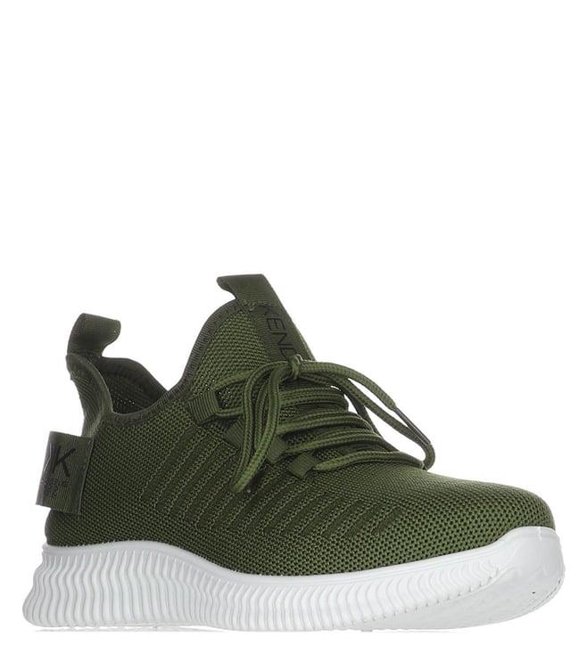 kendall + kylie women's ezora low top lace up green sneakers