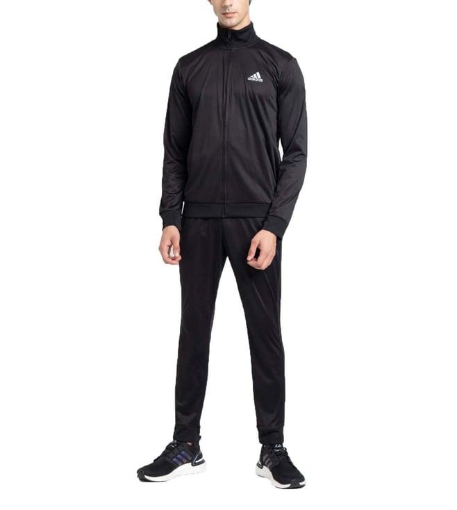 adidas black stripes regular fit tracksuits