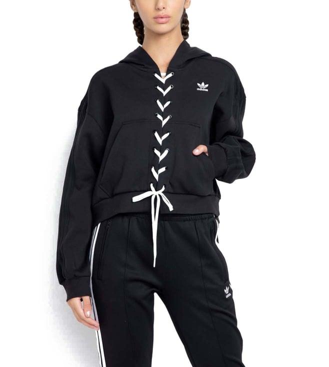 adidas originals black stripes regular fit hoodie