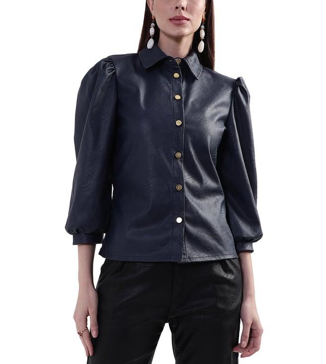 kendall + kylie midnight blue regular fit shirt