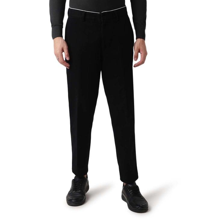 emporio armani nero regular fit trousers