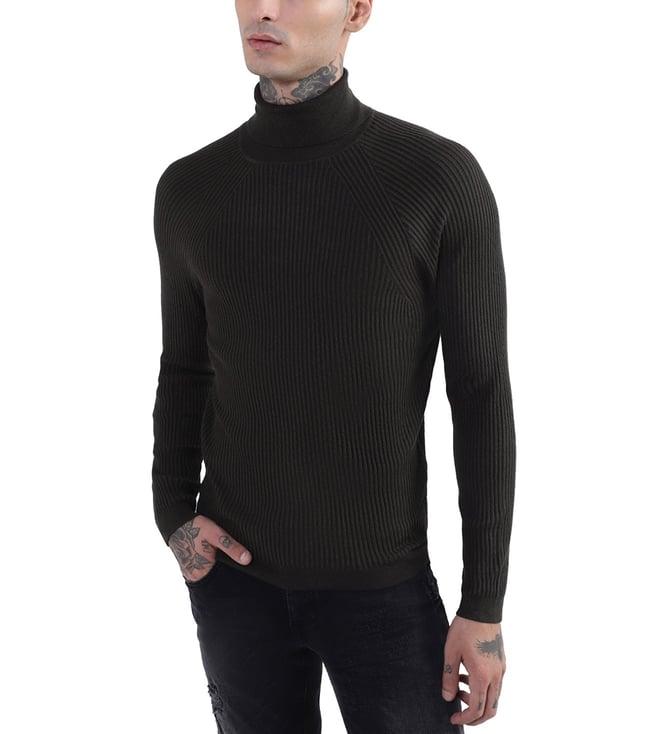 antony morato military green slim fit sweater