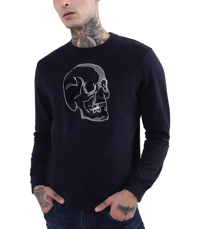 antony morato marine skull printed regular fit sweatshirt