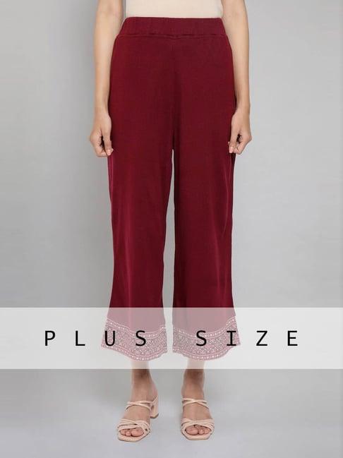 aurelia maroon regular fit palazzos