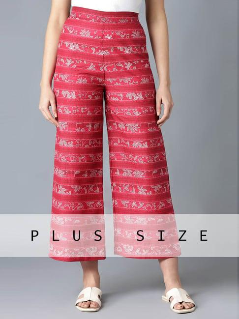 aurelia red cotton printed palazzos