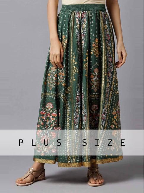 aurelia green printed skirt