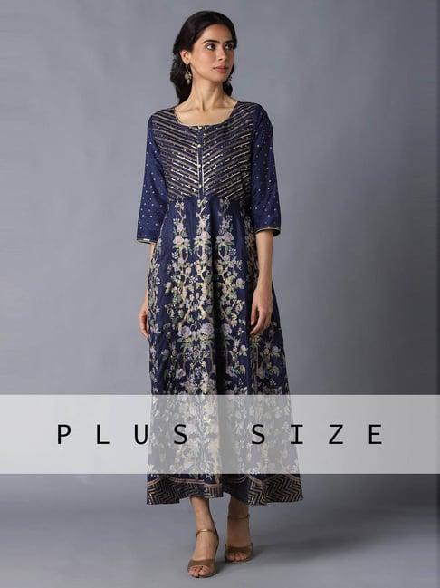 aurelia blue floral print maxi dress