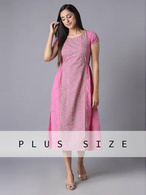 aure by aurelia pink printed a line kurta