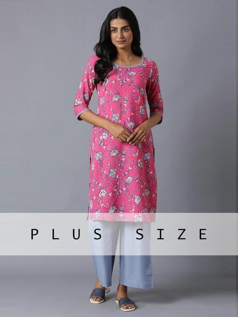 aure by aurelia pink & purple printed kurta palazzo set