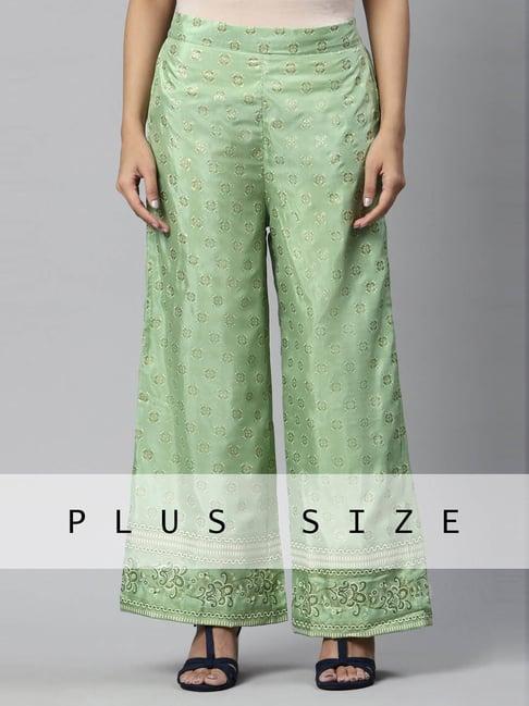 aurelia green printed palazzos