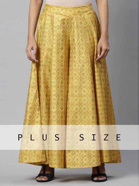 aurelia yellow regular fit palazzos