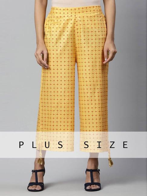 aurelia yellow printed palazzos