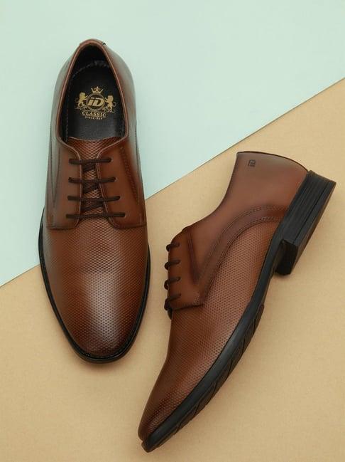 id men's tan derby shoes