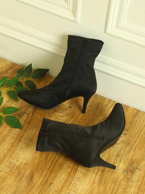 truffle collection women's black stiletto booties