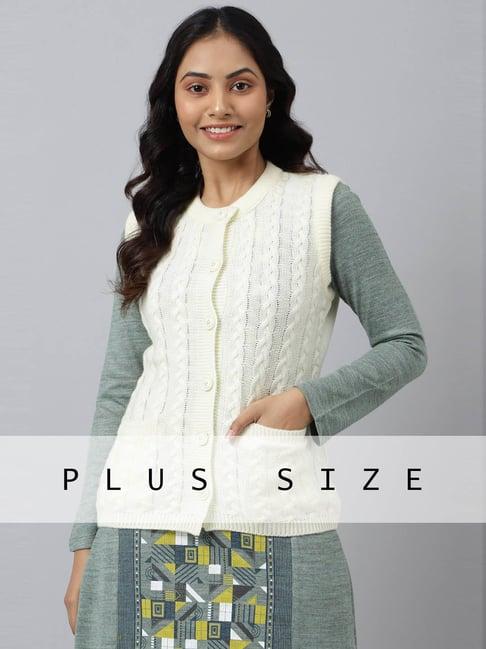 aurelia white regular fit sweater