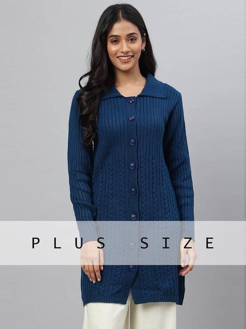 aurelia blue regular fit cardigan