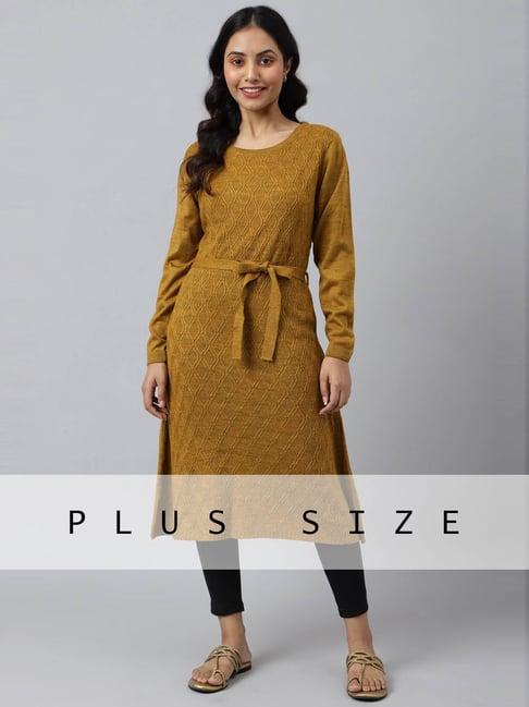 aurelia yellow straight kurta