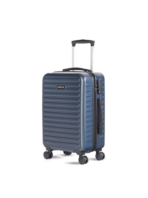 assembly blue textured cabin trolley bag - 20 inch