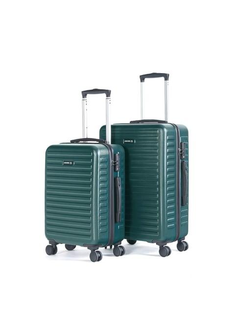 assembly green textured trolley bag pack of 2 - 20 inch & 24 inch