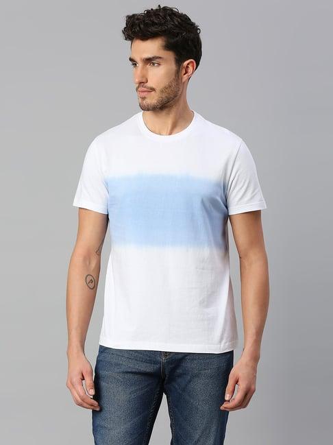 dennis lingo white regular fit crew t-shirt