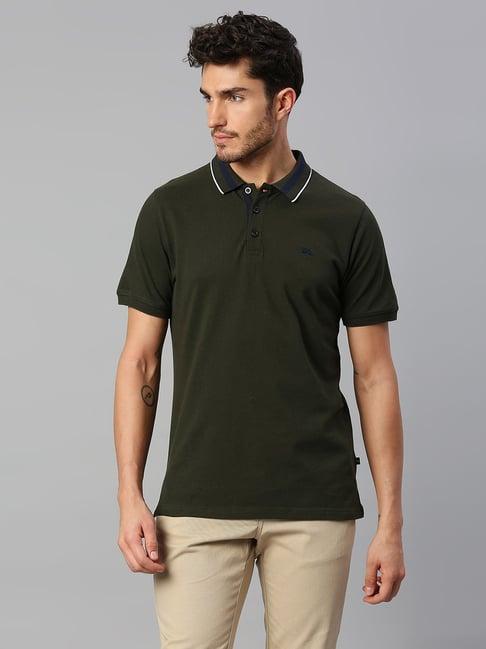 dennis lingo green regular fit polo t-shirt