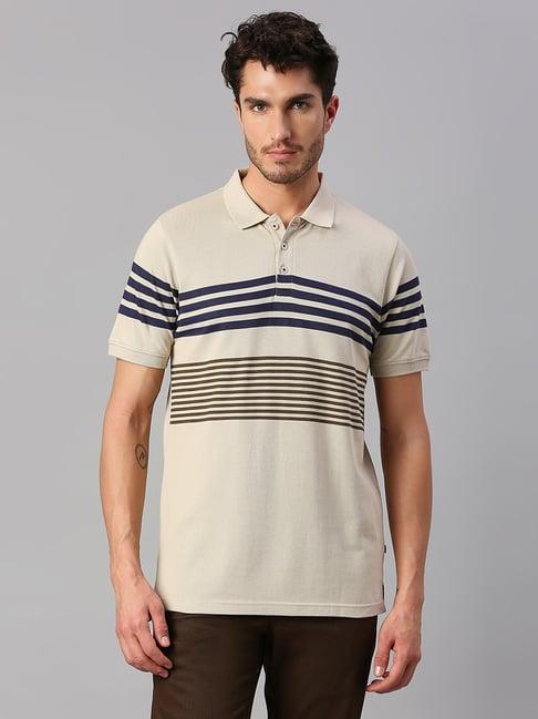 dennis lingo beige regular fit polo t-shirt