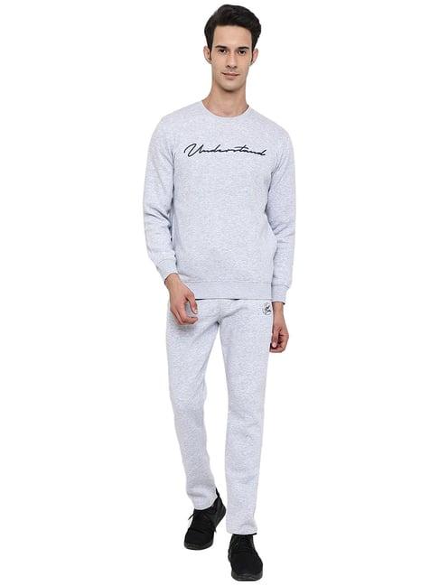 cantabil light grey regular fit tracksuit