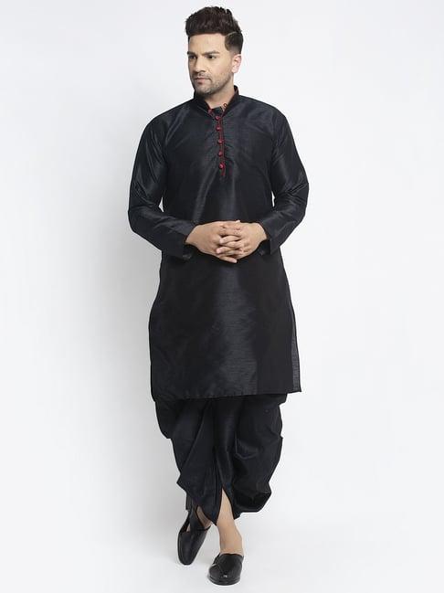 benstoke black regular fit kurta set