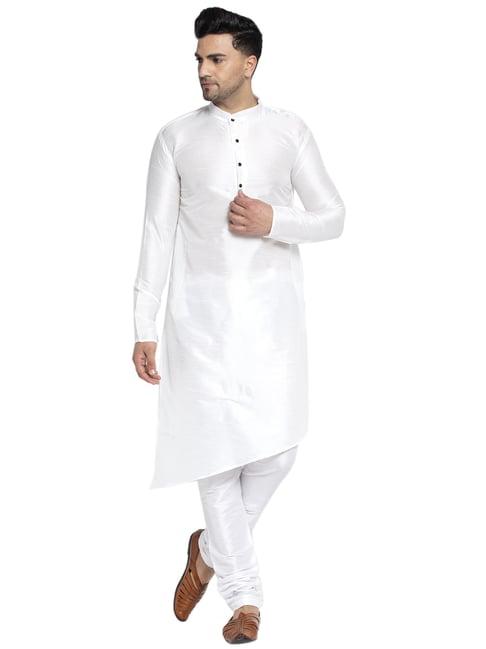 benstoke white regular fit kurta set