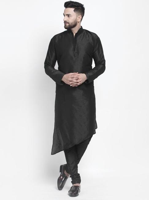 benstoke black regular fit kurta set