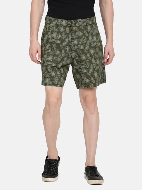 levi's olive night cotton relaxed fit floral print shorts