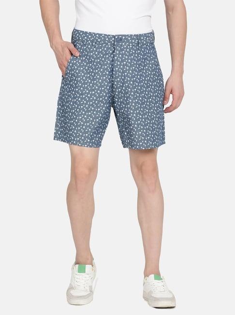 levi's blue cotton relaxed fit floral print shorts