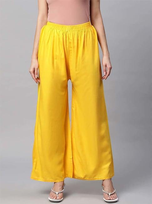 rang gali yellow regular fit palazzos