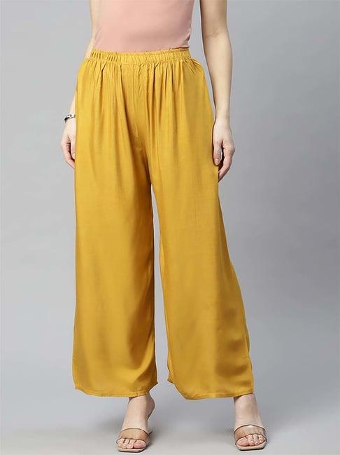 rang gali mustard regular fit palazzos