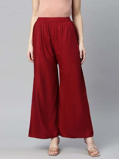 rang gali maroon regular fit palazzos