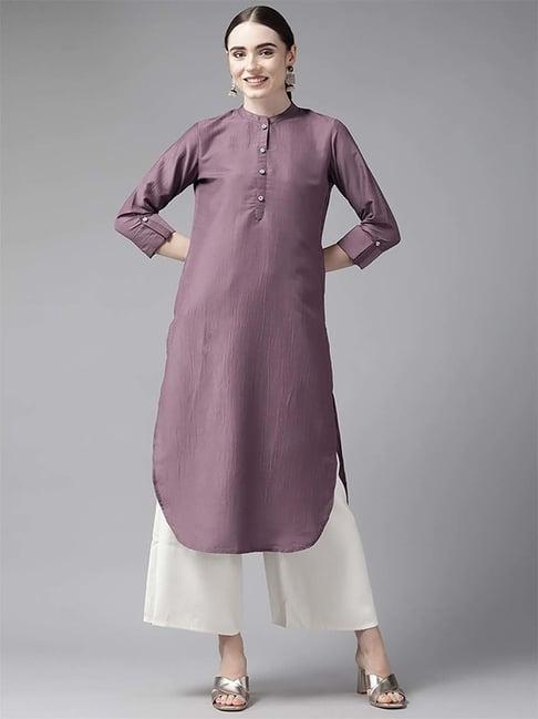 yufta purple straight kurta