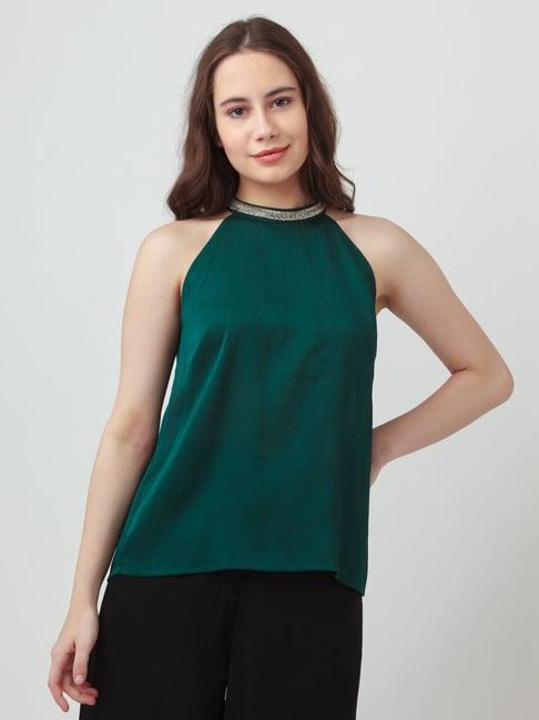 zink london teal embellished top