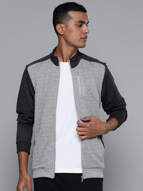 alcis grey slim fit colour block sports jacket