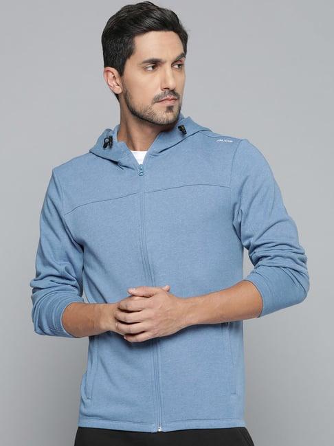 alcis blue regular fit sports hoodies