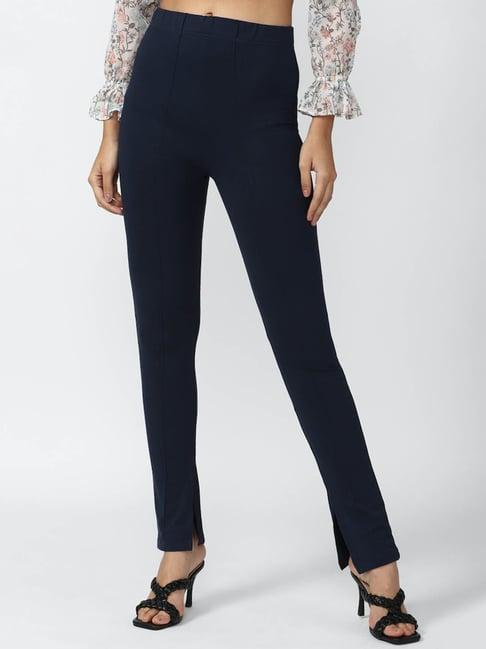 forever 21 navy regular fit mid rise pants