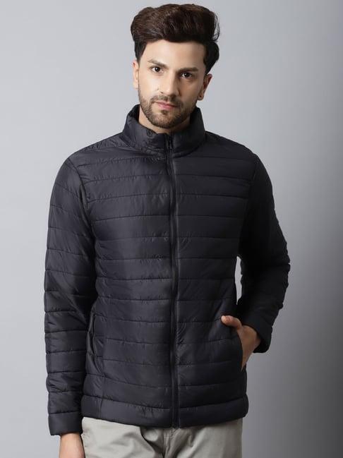 cantabil black regular fit quilted quilted jacket