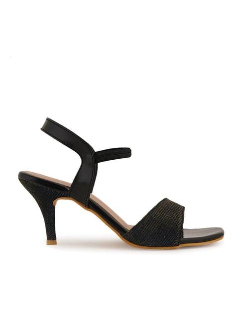 scentra women's black ankle strap stilettos